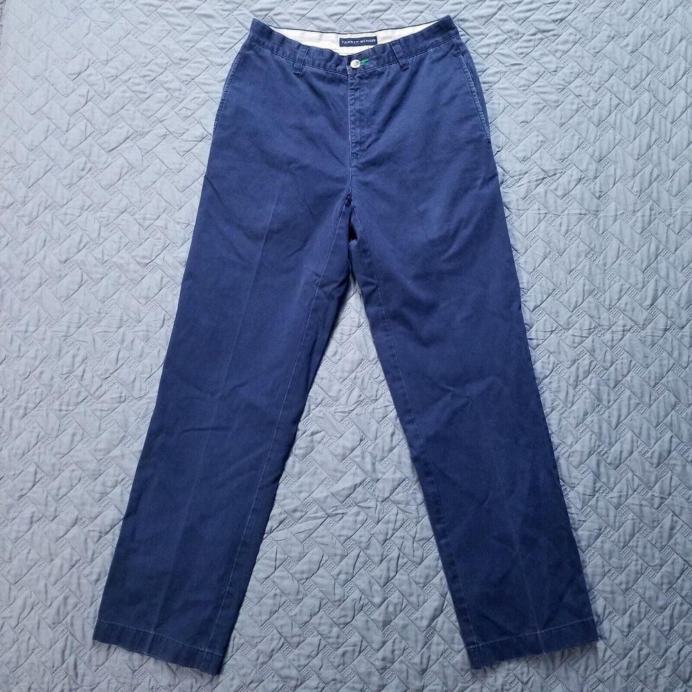 Tommy Hilfiger Khakis Pants Mens 29x32 Blue Flat Front Straight